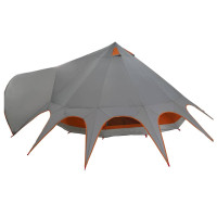 Produktbild för Tält för 7 personer med tak Grå och orange 600 x 600 x 347 cm