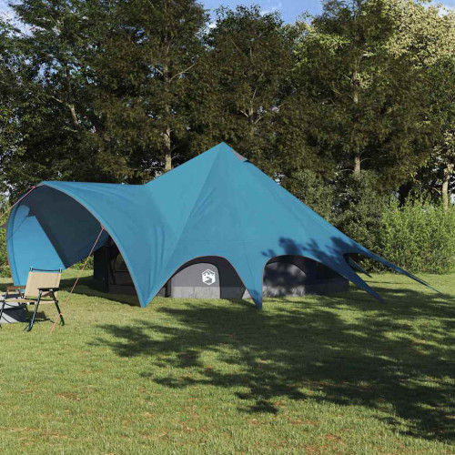 vidaXL Teepee Tält 9-Personer med tak Blå och grå 502 x 502 x 297 cm