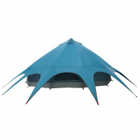 Produktbild för Teepee Tält 9-Personer med tak Blå och grå 502 x 502 x 297 cm