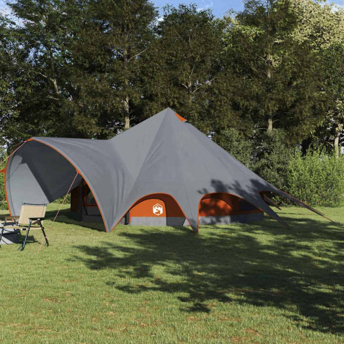 vidaXL Teepee Tält 9-Personer Grå och orange 502 x 502 x 297 cm