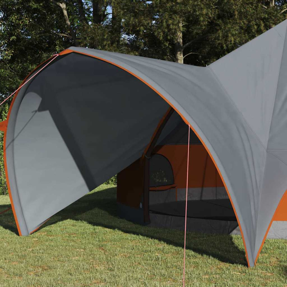 Produktbild för Teepee Tält 9-Personer Grå och orange 502 x 502 x 297 cm