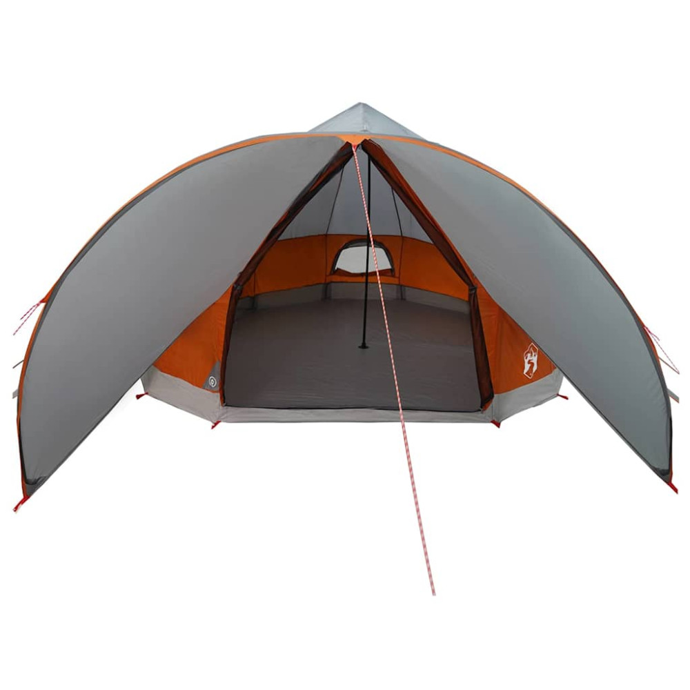 Produktbild för Teepee Tält 9-Personer Grå och orange 502 x 502 x 297 cm