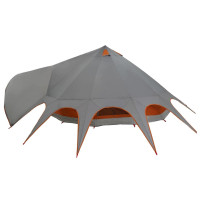 Produktbild för Teepee Tält 9-Personer Grå och orange 502 x 502 x 297 cm