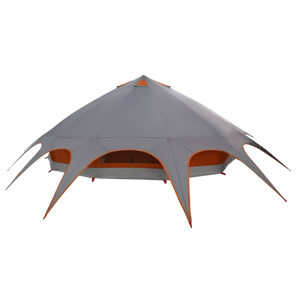 Produktbild för Teepee Tält 9-Personer Grå och orange 502 x 502 x 297 cm
