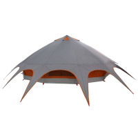 Produktbild för Teepee Tält 9-Personer Grå och orange 502 x 502 x 297 cm