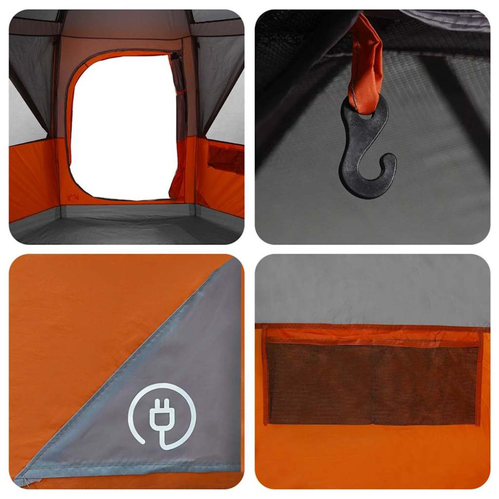 Produktbild för Kabitent för 6 personer Grå och orange 425 x 396 x 222 cm