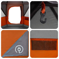 Produktbild för Kabitent för 6 personer Grå och orange 425 x 396 x 222 cm