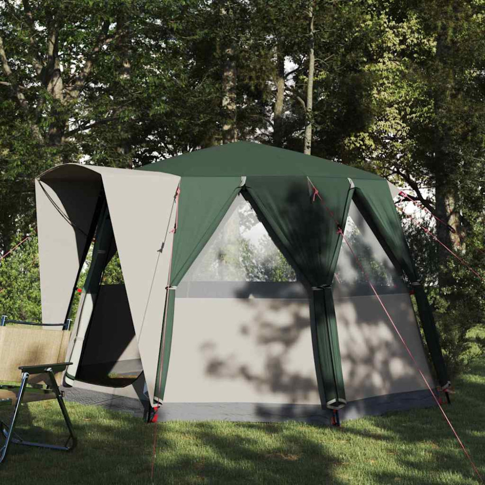 Produktbild för Kådtält för 3 personer med tak Grön och Vit 320 x 320 x 203 cm