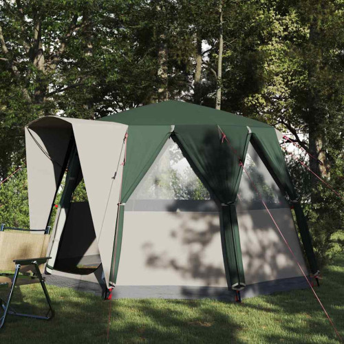 vidaXL Kådtält för 3 personer med tak Grön och Vit 320 x 320 x 203 cm