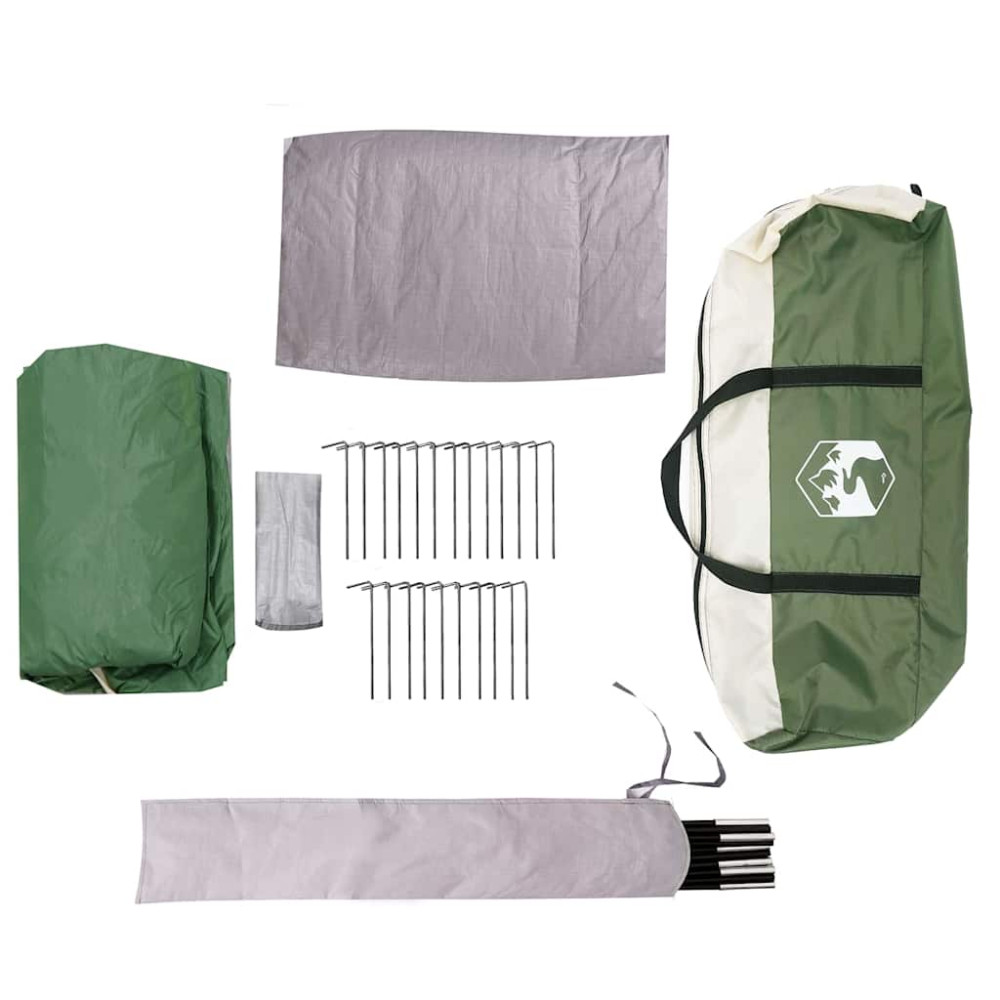 Produktbild för Kådtält för 3 personer med tak Grön och Vit 320 x 320 x 203 cm