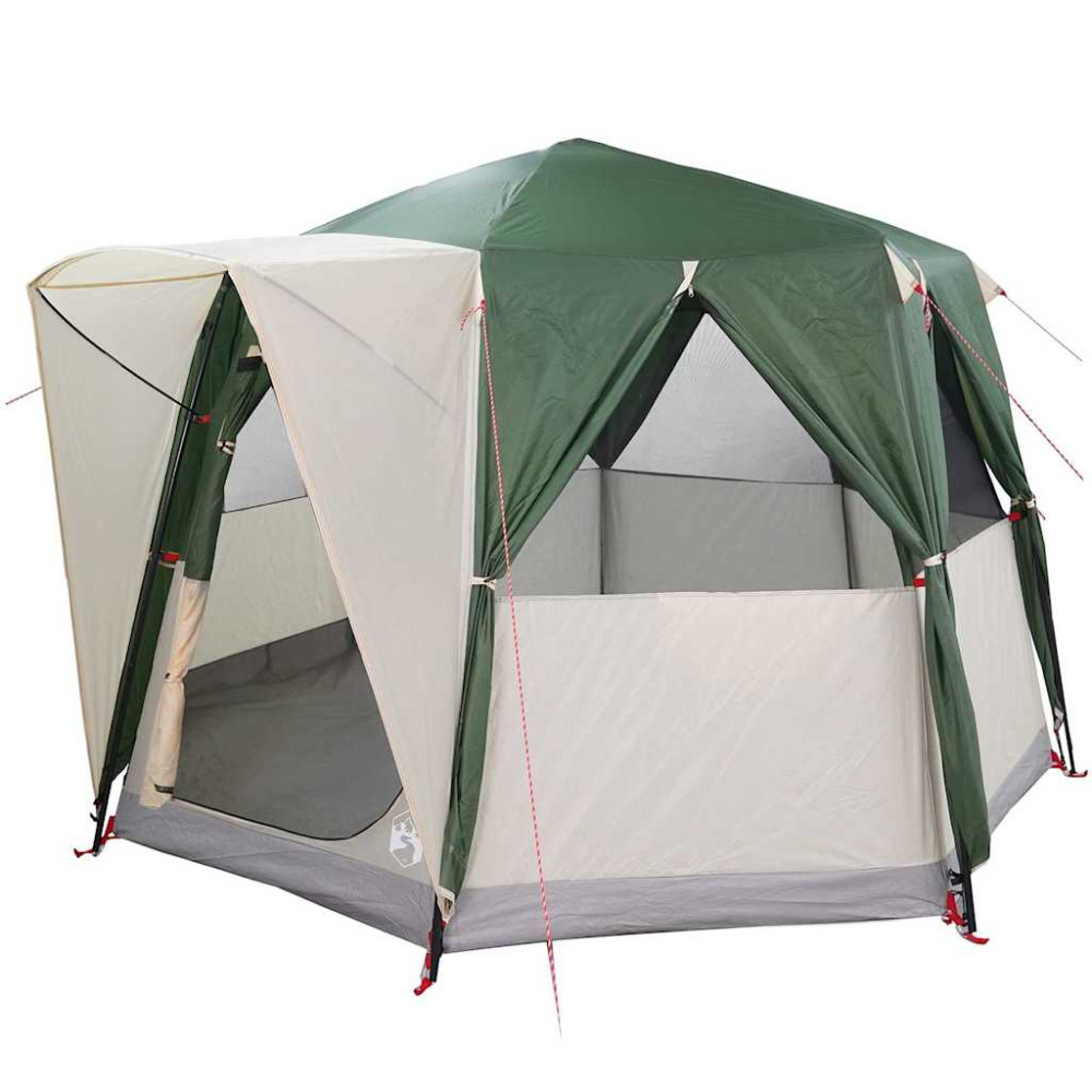 Produktbild för Kådtält för 3 personer med tak Grön och Vit 320 x 320 x 203 cm