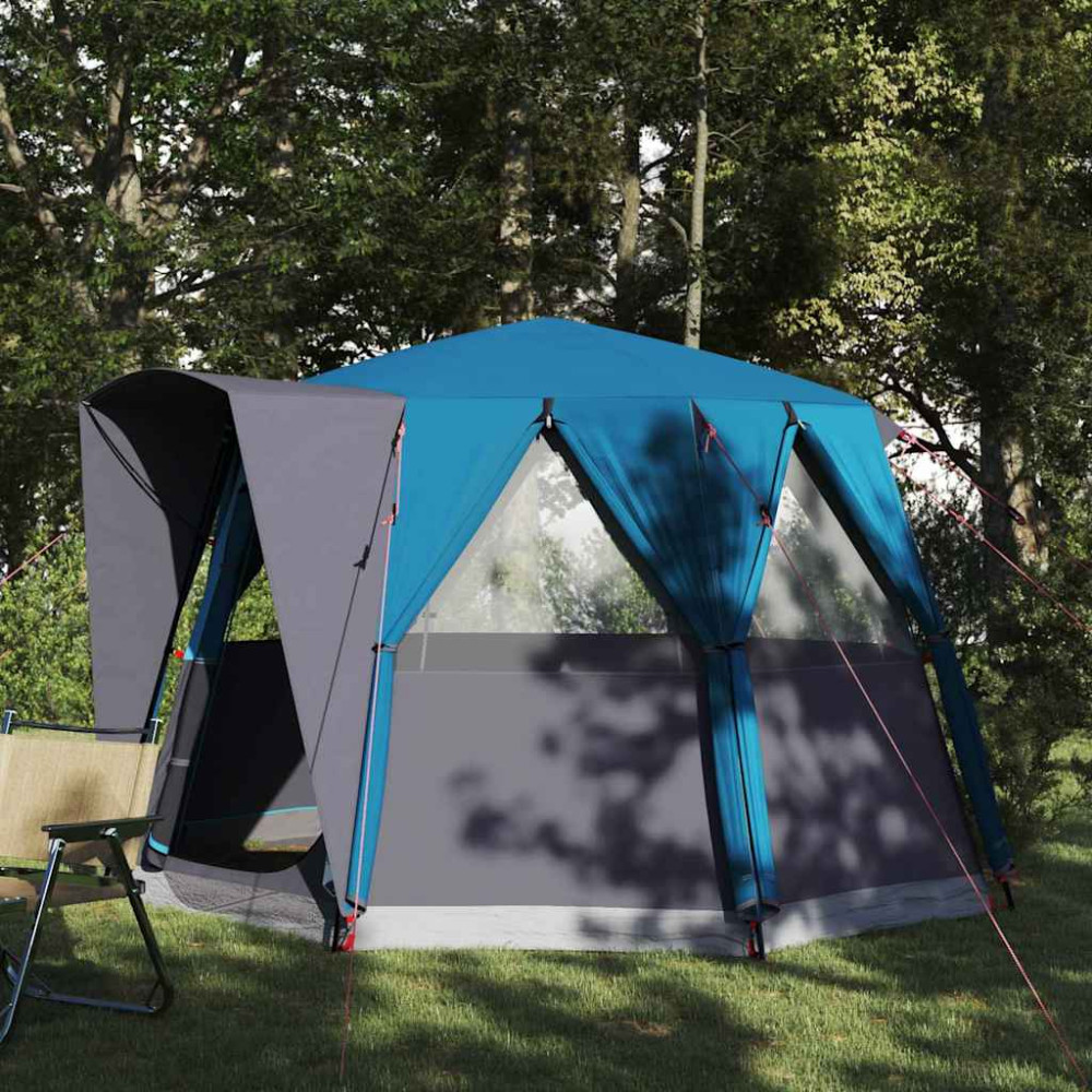 Produktbild för Kådtält för 3 personer med tak Blå och grå 320 x 320 x 203 cm