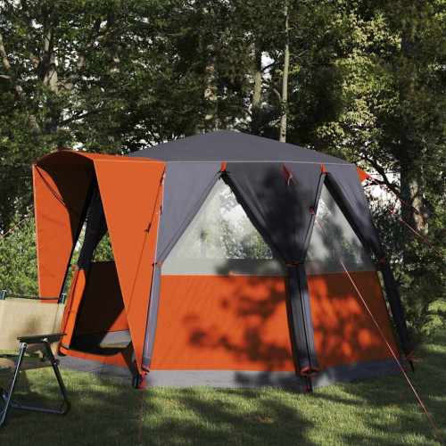 vidaXL Kådtält för 3 personer Grå och orange 320 x 320 x 203 cm