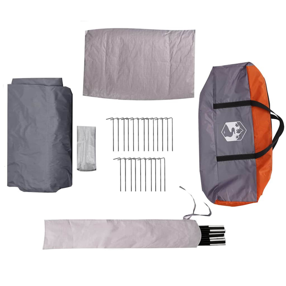 Produktbild för Kådtält för 3 personer Grå och orange 320 x 320 x 203 cm