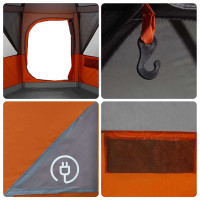 Produktbild för Kådtält för 3 personer Grå och orange 320 x 320 x 203 cm