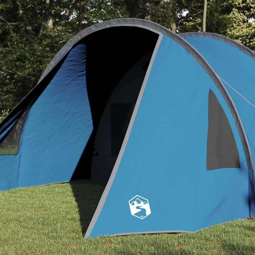 Produktbild för Tunnel Tält 4-Personer med tak Blå och grå 778 x 356 x 210 cm