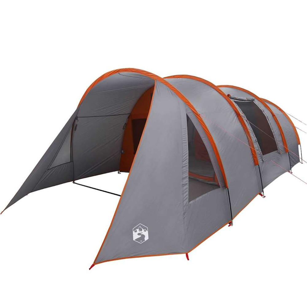 Produktbild för Tunnel Tält 4-Personer Grå och orange 778 x 356 x 210 cm
