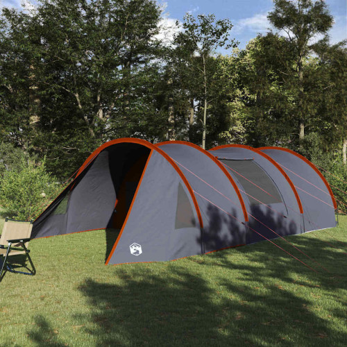 vidaXL Tunnel Tält 5-Personer Grå och orange 805 x 405 x 211 cm
