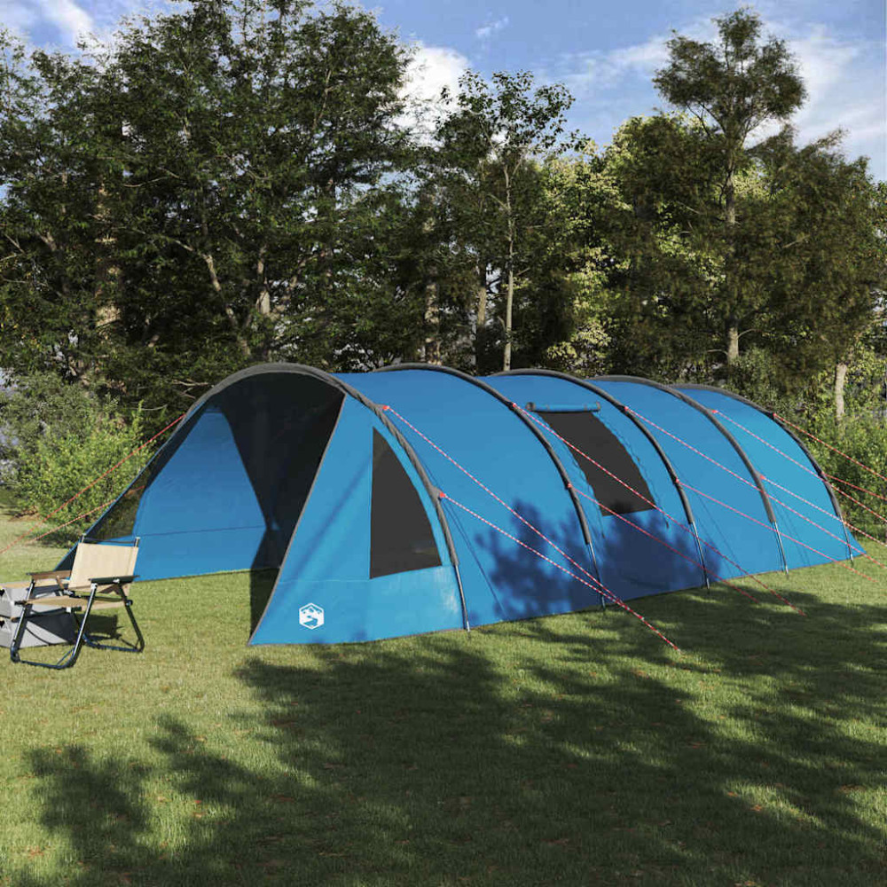Produktbild för Tunnel Tent 6-Person med tak Blå och grå 890 x 470 x 220 cm