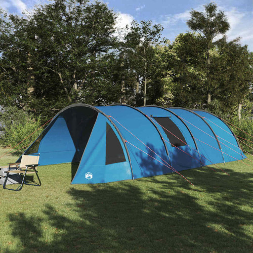 vidaXL Tunnel Tent 6-Person med tak Blå och grå 890 x 470 x 220 cm