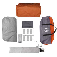 Produktbild för Tunnel Tent 6-Person med tak Grå och orange 890 x 470 x 220 cm
