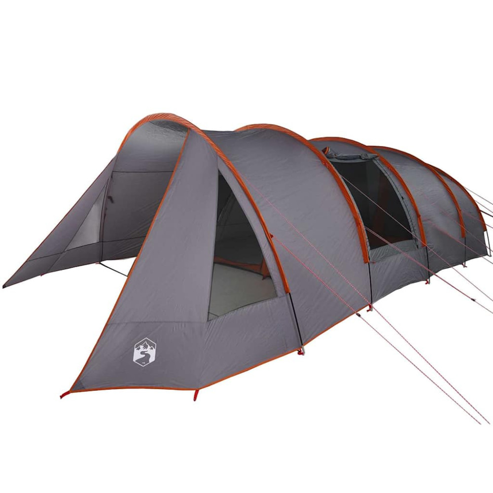 Produktbild för Tunnel Tent 6-Person med tak Grå och orange 890 x 470 x 220 cm