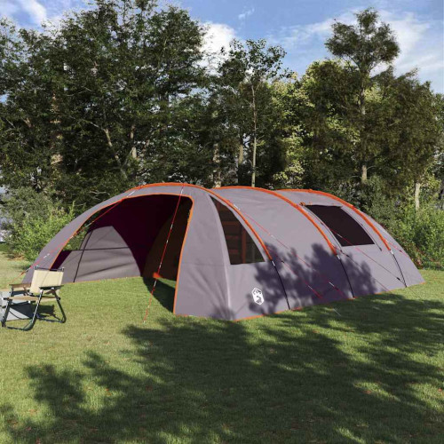 vidaXL Tunnel tält för 6 personer Grå och orange 700 x 590 x 215 cm