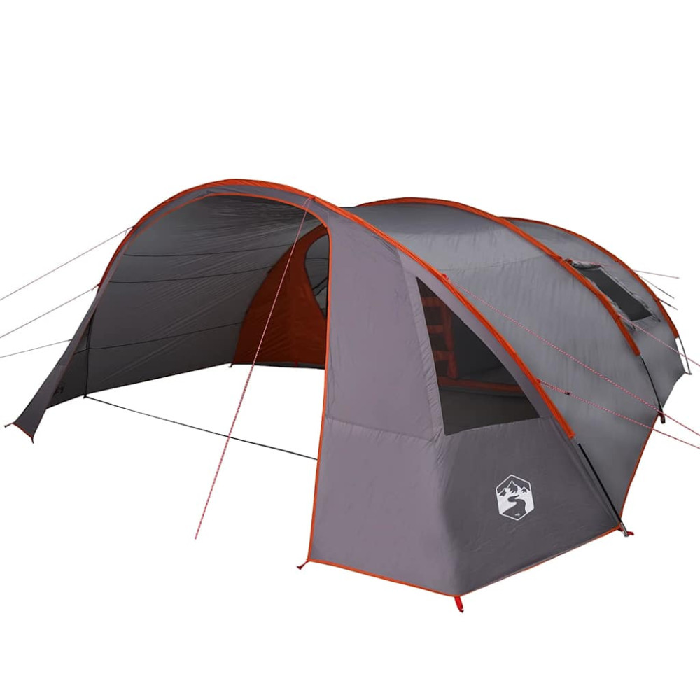 Produktbild för Tunnel tält för 6 personer Grå och orange 700 x 590 x 215 cm
