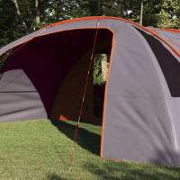 Produktbild för Tunnel tält för 6 personer Grå och orange 700 x 590 x 215 cm