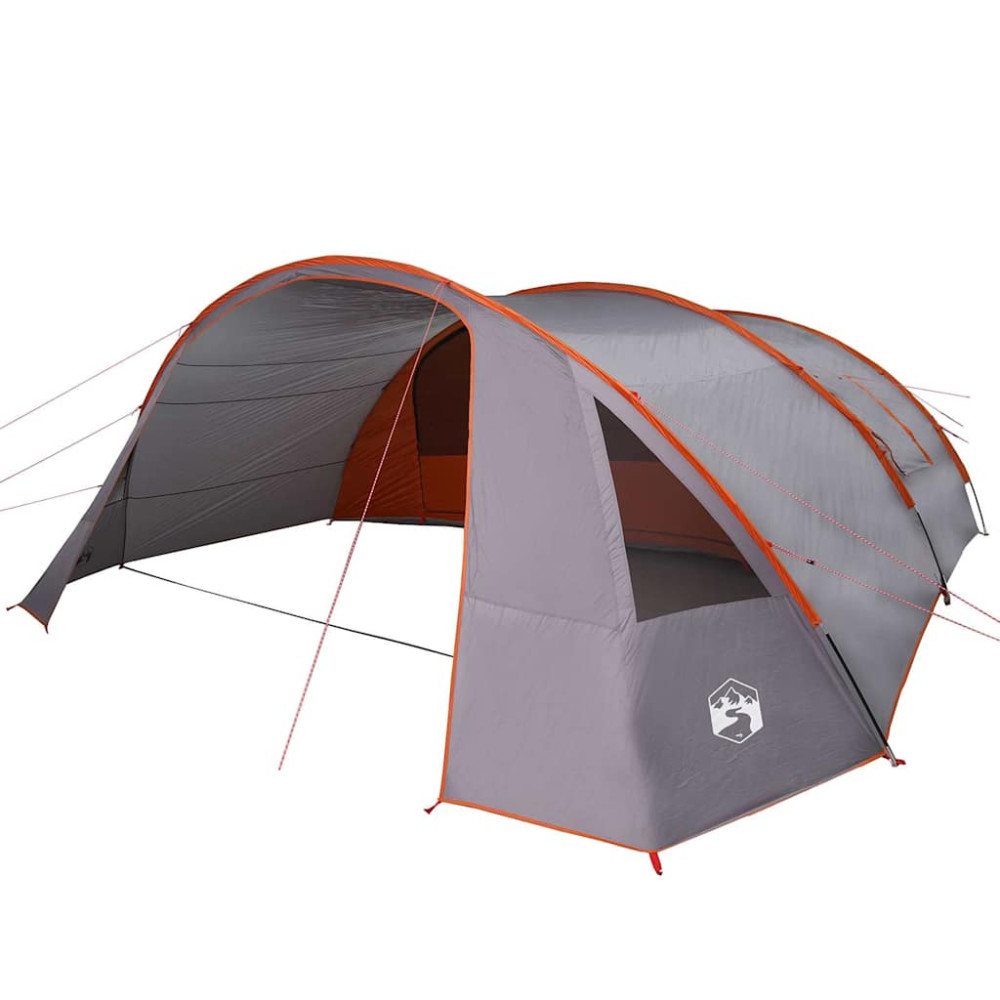 Produktbild för Tunnel tält för 6 personer Grå och orange 700 x 590 x 215 cm