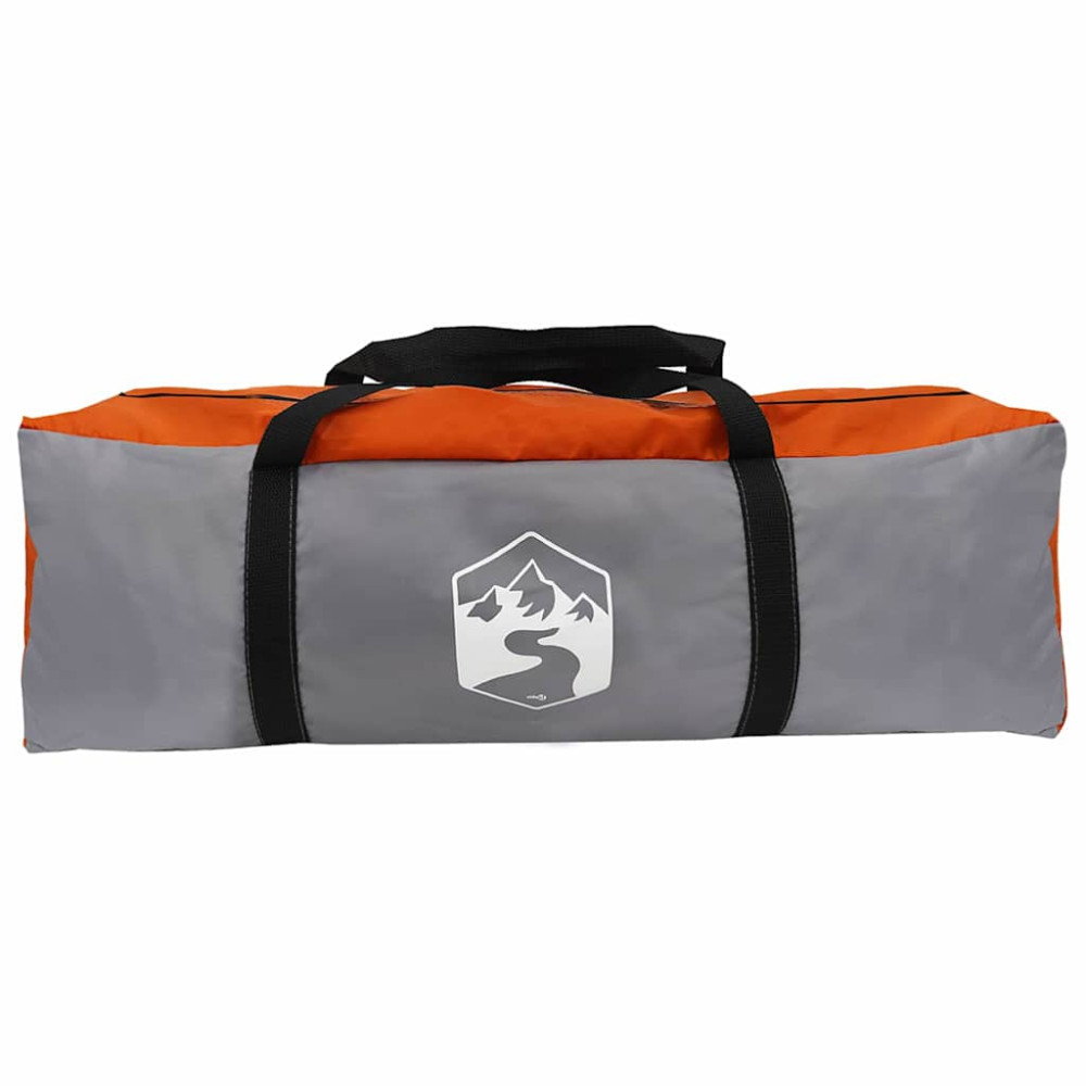 Produktbild för Tunnel tält för 6 personer Grå och orange 700 x 590 x 215 cm