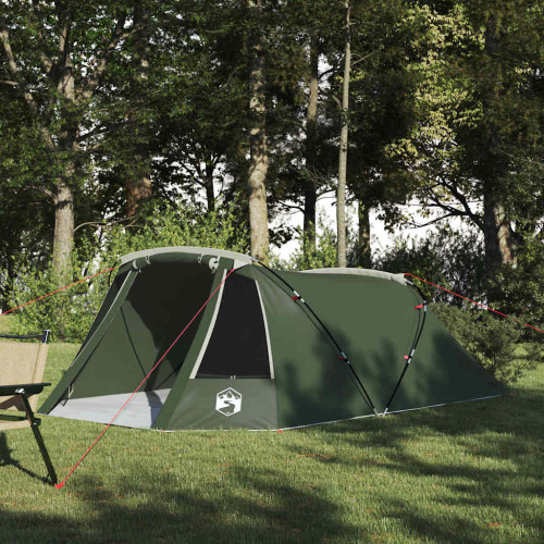 vidaXL Tunnel Tent 3-Person med tak Grön och Vit 328 x 228 x 115 cm