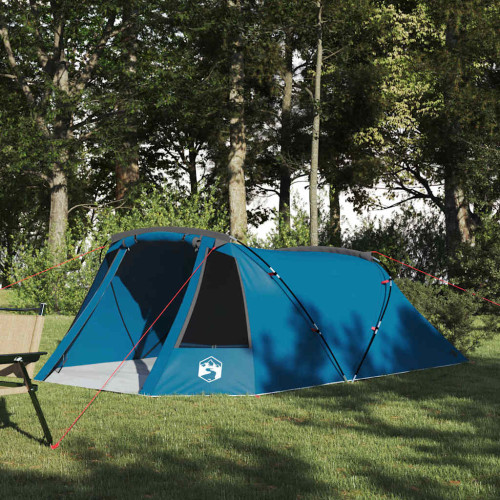 vidaXL Tunnel Tent 3-Person med tak Blå och grå 328 x 228 x 115 cm