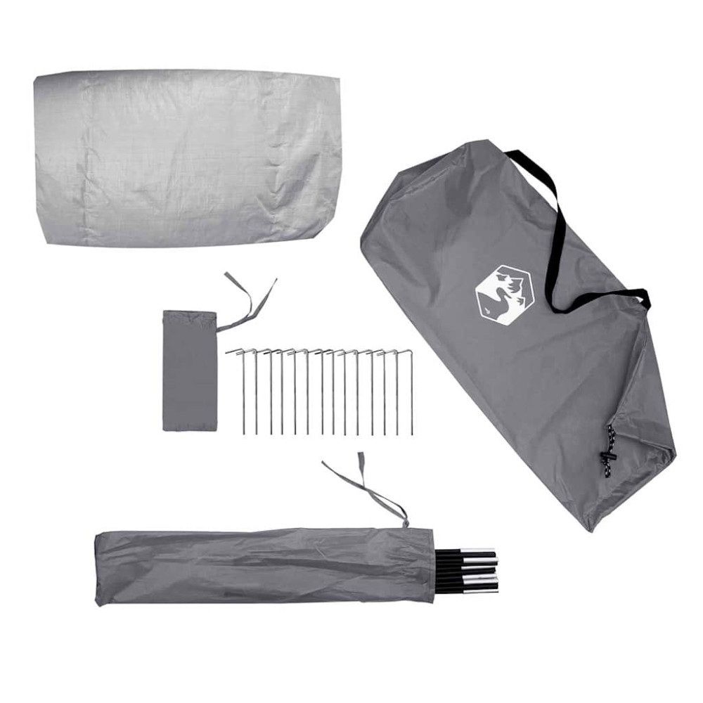 Produktbild för Tunnel Tent 3-Person med tak Grå och orange 328 x 228 x 115 cm