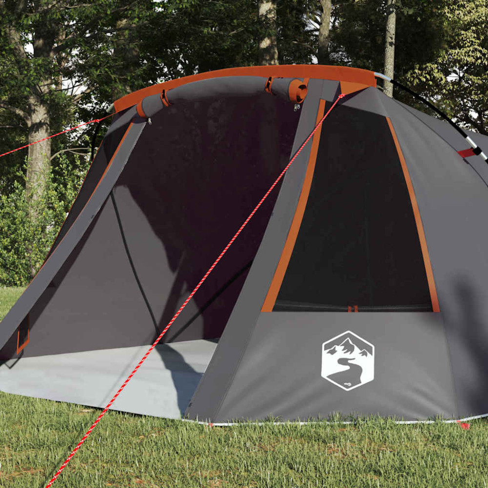 Produktbild för Tunnel Tent 3-Person med tak Grå och orange 328 x 228 x 115 cm