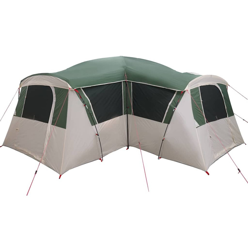 Produktbild för Familjetält 20-personer med tak Grön och Vit 745 x 700 x 217 cm