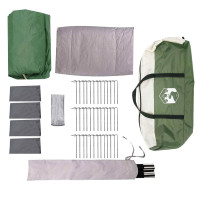 Produktbild för Familjetält 20-personer med tak Grön och Vit 745 x 700 x 217 cm