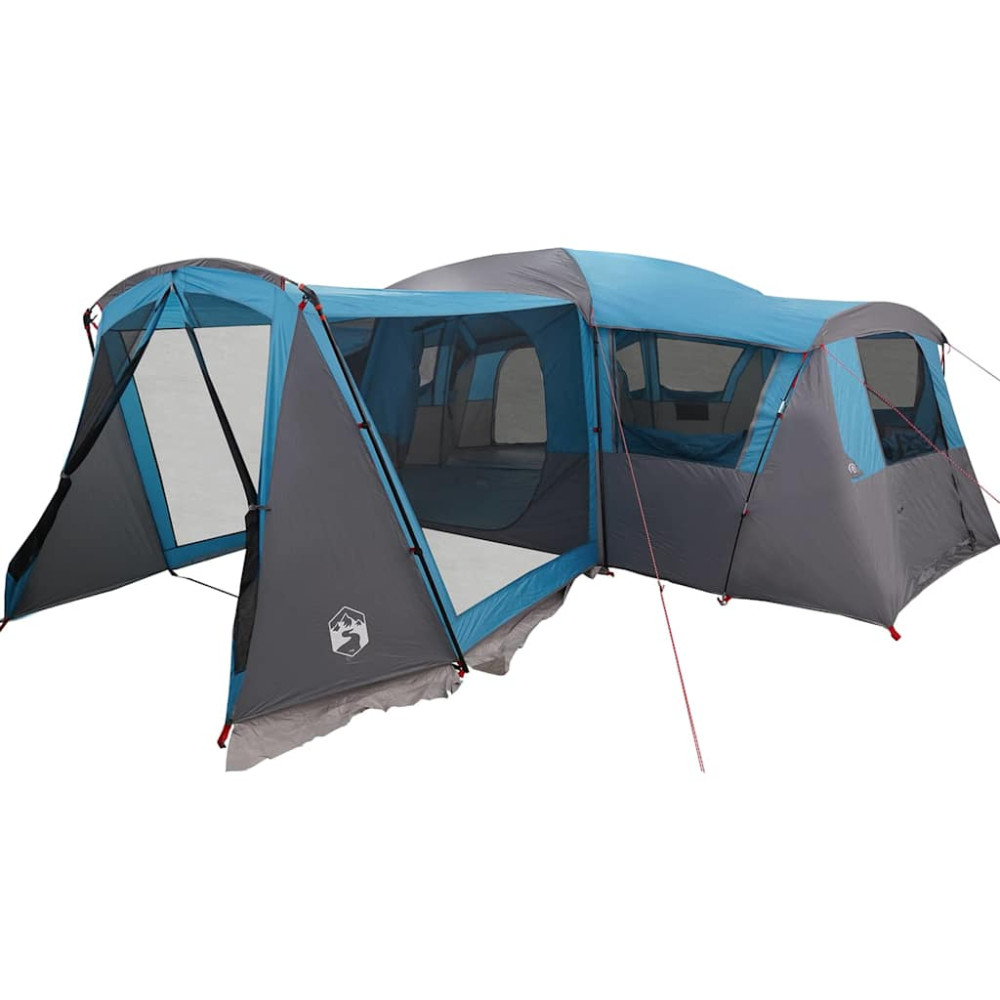 Produktbild för Familjetält 20-personer med tak Blå och grå 745 x 700 x 217 cm