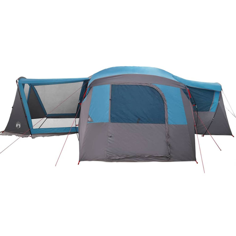 Produktbild för Familjetält 20-personer med tak Blå och grå 745 x 700 x 217 cm