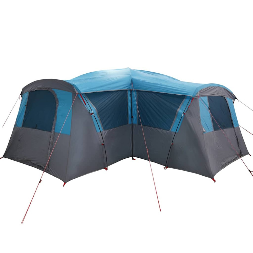 Produktbild för Familjetält 20-personer med tak Blå och grå 745 x 700 x 217 cm