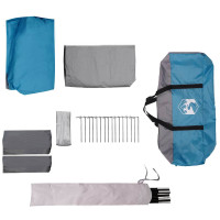 Produktbild för Familjetält för 10 personer Blå och grå 460 x 430 x 214 cm