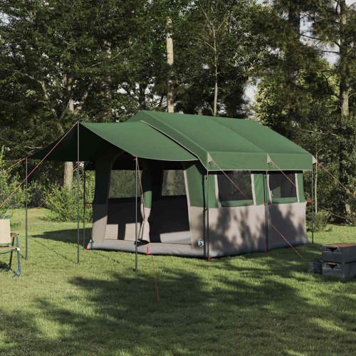 vidaXL Familjedom 4-personer med tak Grön och Vit 324 x 255 x 230 cm
