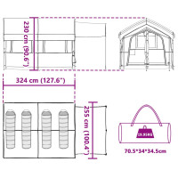Produktbild för Familjedom 4-personer med tak Grön och Vit 324 x 255 x 230 cm
