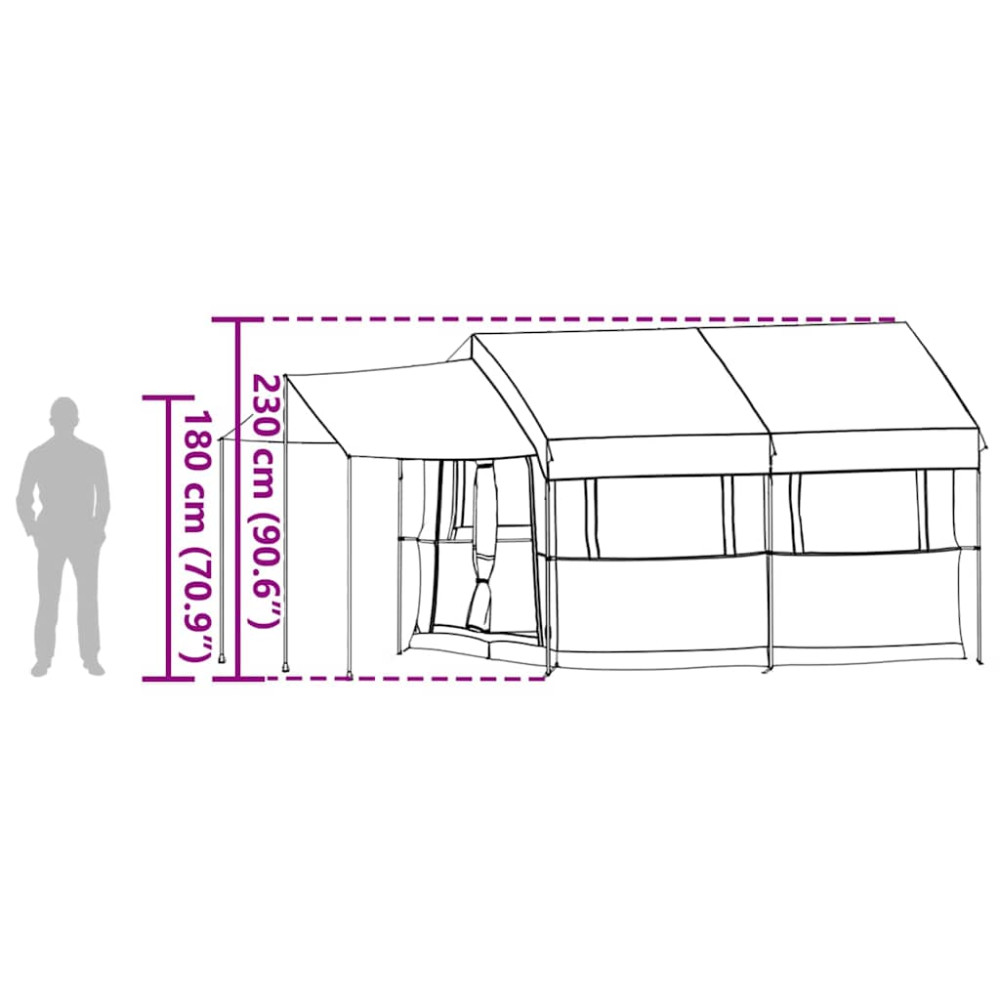 Produktbild för Familjedom 4-personer med tak Grön och Vit 324 x 255 x 230 cm