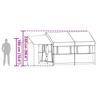 Produktbild för Familjedom 4-personer med tak Blå och grå 324 x 255 x 230 cm