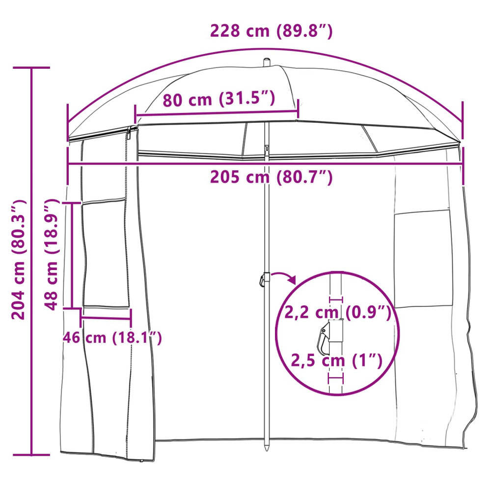 Produktbild för Fiskestångsparaply Gul armé 240 x 210 cm Oxford Polyester