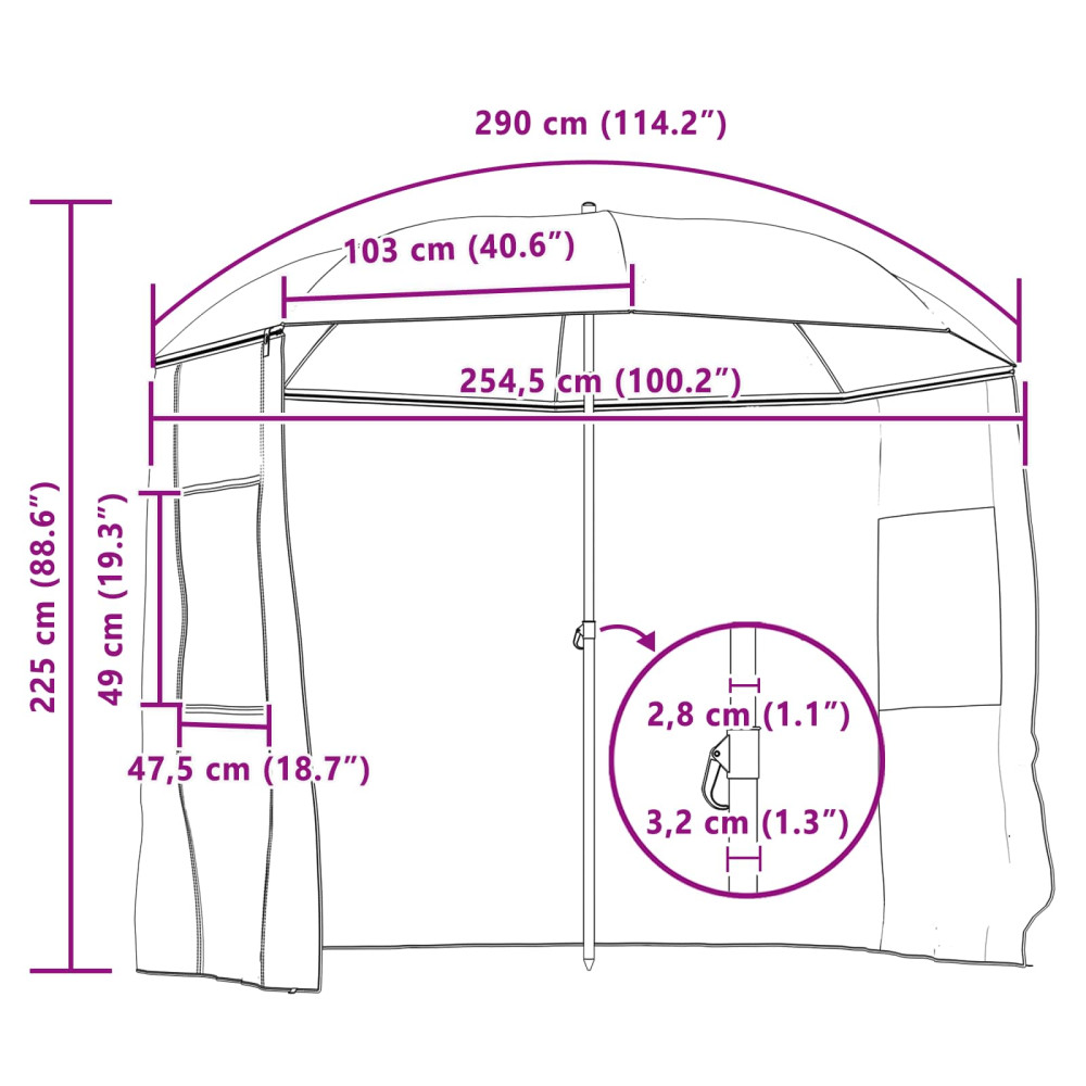 Produktbild för Fiskestångsparaply Gul armé 300 x 240 cm Oxford Polyester