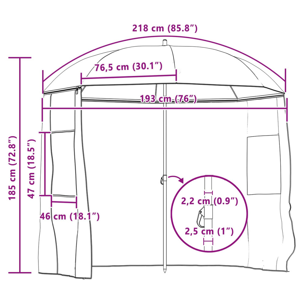 Produktbild för Fiskestångsparaply Gul armé 220 x 185 cm Oxford Polyester