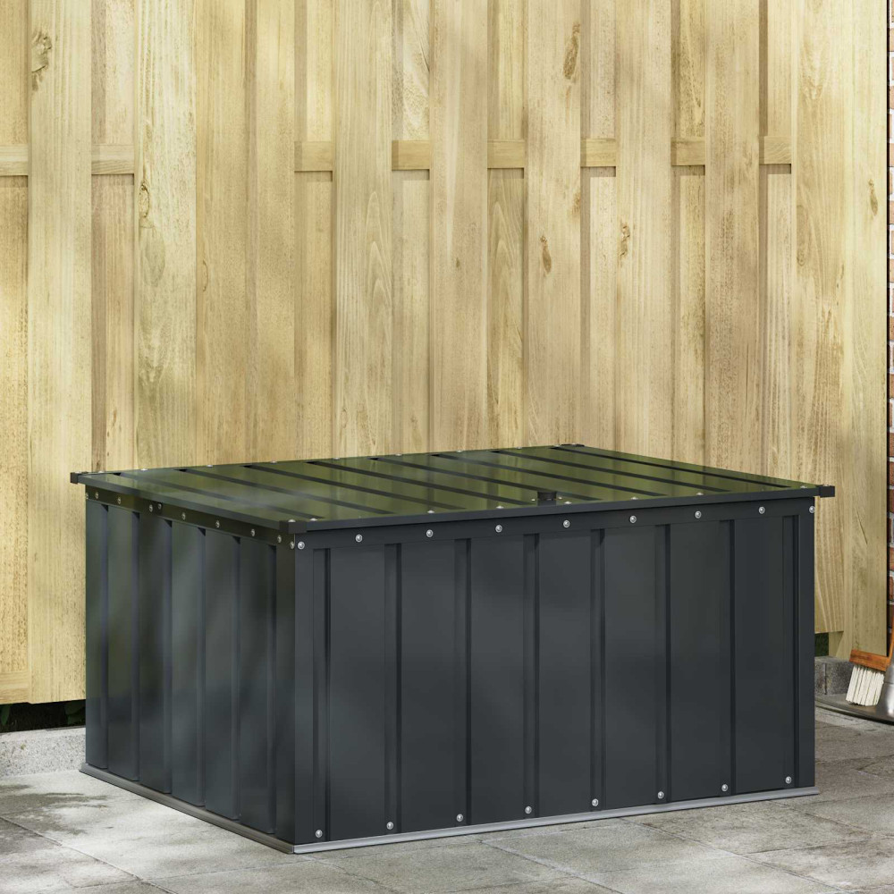Produktbild för Trädgårdsförvaringslåda Svart 101 x 82 x 50 cm Stål
