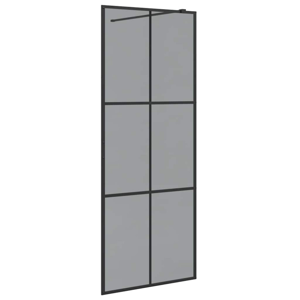 Produktbild för Walk-in Duschvägg Svart 80 x 195 cm härdat glas